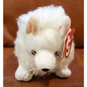 2002 TY Snocap Arctic Fox Dog Stuffed Animal Plush Toy Winter Home Decor